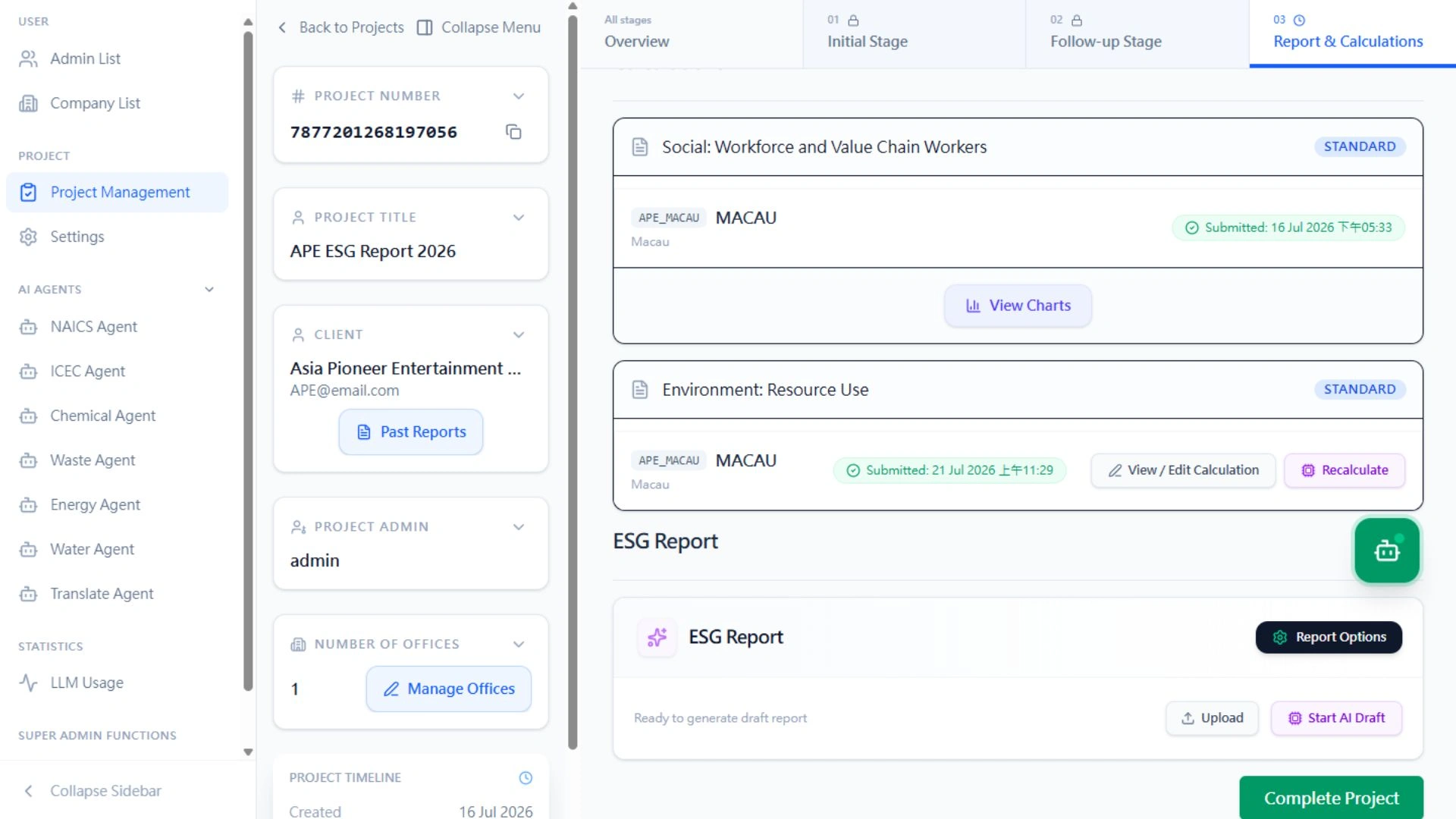 ESG AI Reporting System overview