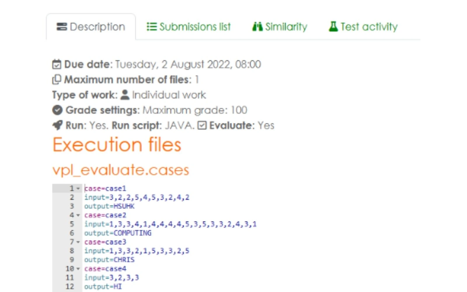 Virtual Programming Lab supporting view